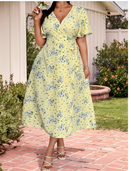 Women Solid Color Simple Plus Size Dress Maxi Women Outfit Carousel 4
