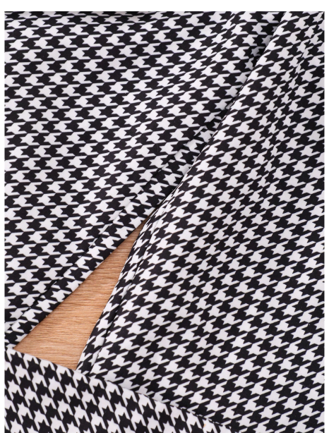 Young Boy Mock Neck Sweatshirt & Houndstooth Print Pants Carousel 7
