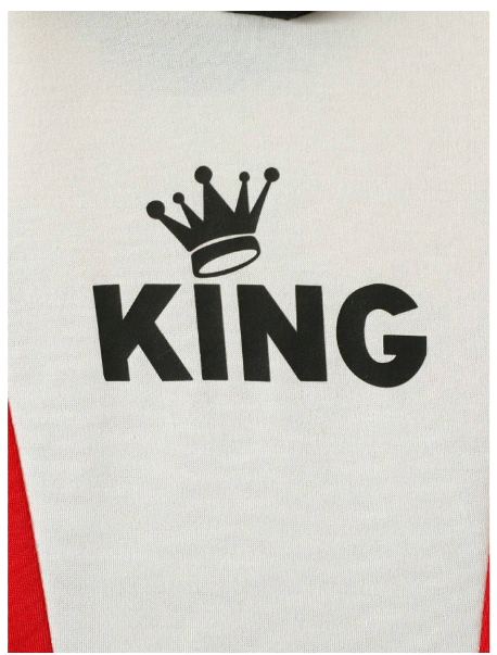 2pcs/Set Baby Boys Fashion Casual Color Block "KING" Letter Print Hoodie Sweatshirt And Sweatpants Set Carousel 3