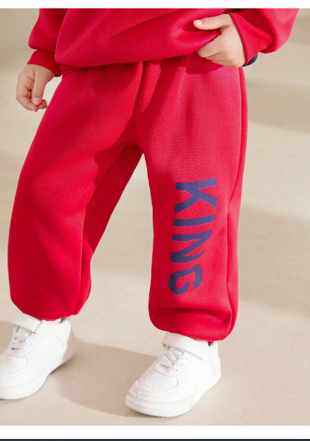 2pcs/Set Boys Casual Colorblock Letter Print Hoodie And Sweatpants Set For Autumn Carousel 3