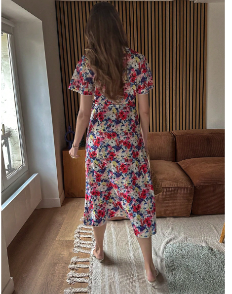 Floral Allover Print Tie-Up Wrap Dress Carousel 1