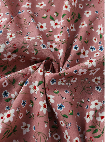 Plus Size Ditsy Floral Ruffle Tie Wrap Around Dress Carousel 4