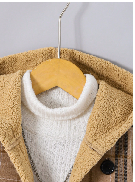 Baby Boy Carnival Plaid Pattern Warm Fleece Hooded Long Sleeve Jacket Carousel 4