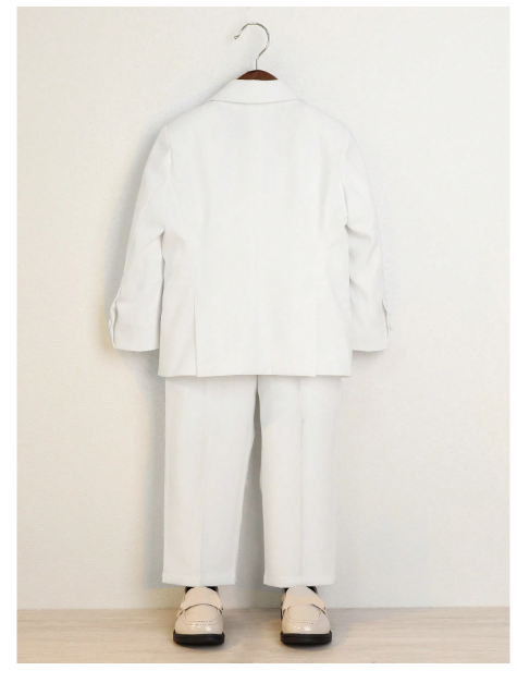 4pcs Young Boy Gentleman Suit Set: Jacket, Vest, Pants, Bow Tie Carousel 3
