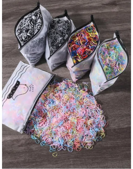 1000pcs/Pack Colorful Mini 0.59 Inch Diameter Disposable Elastic Rubber Bands For Girls