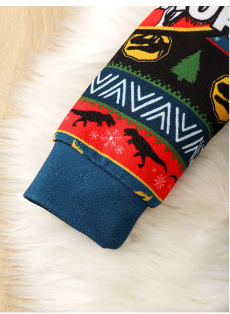  Young Boy Dinosaur Print Sweatshirt & Sweatpants Carousel 5