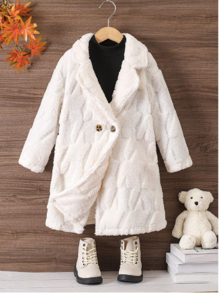 Young Girl Solid Color Knitted Fluffy Lapel Loose Casual Jacket Carousel 5