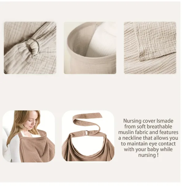 1 Pc Nursing Cover For Breastfeeding, Outdoor Nursing Scarf Carousel 7