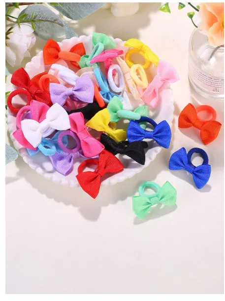 5/30/60pcs Girls' Elastic Hair Ties Carousel 7