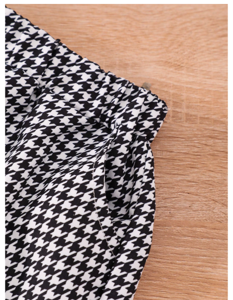 Young Boy Mock Neck Sweatshirt & Houndstooth Print Pants Carousel 5