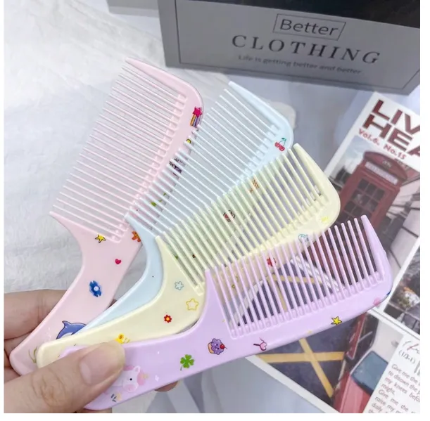 2pcs Portable Mini Comb, Cartoon Macaron Color Pattern Small Comb Carousel 2