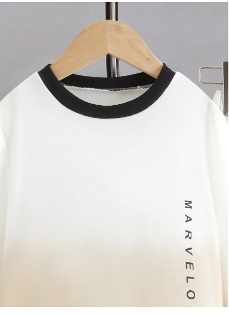 Young Boy Letter Graphic Ombre Sweatshirt & Sweatpants Carousel 4