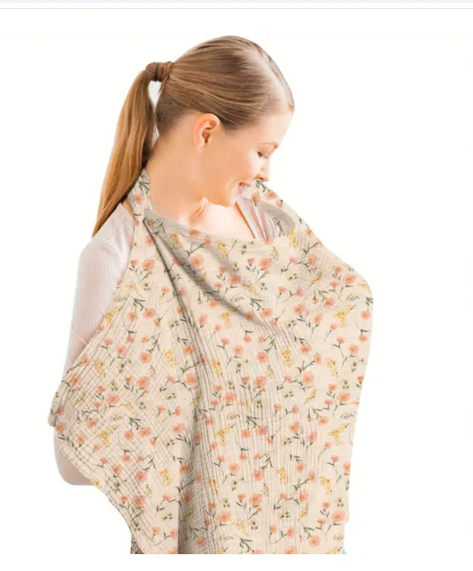 1 Pc Nursing Cover For Breastfeeding, Outdoor Nursing Scarf Carousel 1