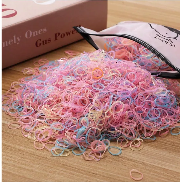 1000pcs/Pack Colorful Mini 0.59 Inch Diameter Disposable Elastic Rubber Bands For Girls Carousel 6