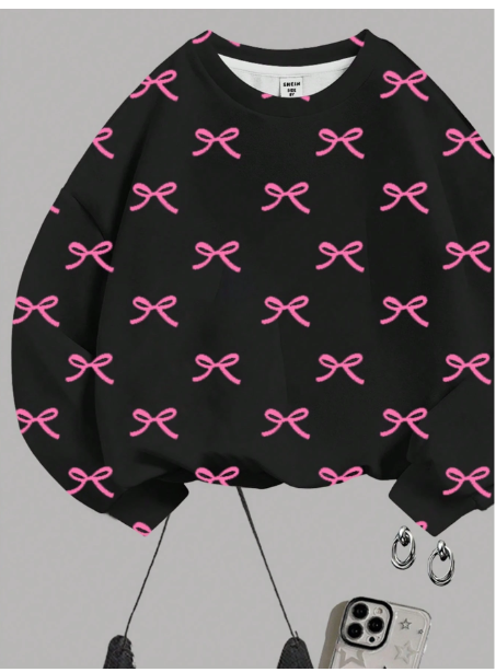 2pcs/Set Tween Girls Y2K Letter Graphic Loose Pullover Sweatshirt And Flared Pants Casual Outfit Carousel 2