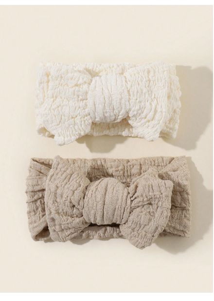 2pcs/Set Infant Newborn 0-6 Months Extra Large Bow Headbands Elastic Hair Band Carousel 4