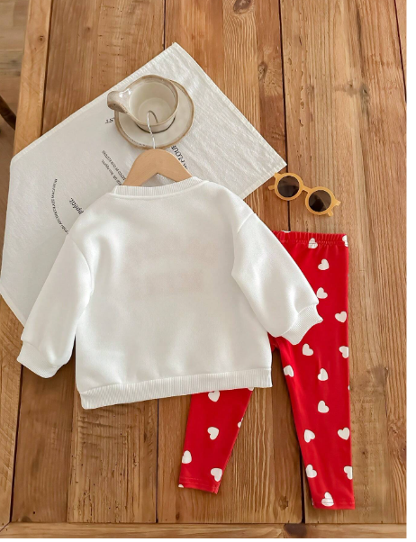 Baby Girl Cute Versatile Letter Pattern Long Sleeve Sweatshirt With Elastic Waist Carousel 1