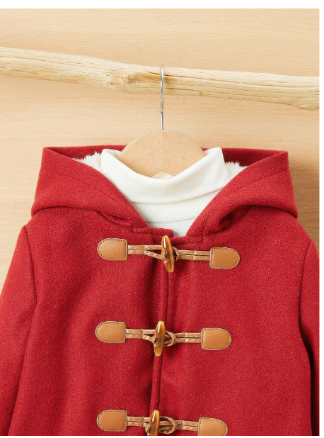 Young Boy Flap Pocket Teddy Lined Hooded Duffle Overcoat Without Sweater Carousel 4
