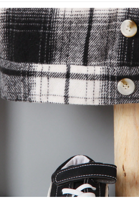 Young Boys' Daily Casual Classic Plaid & Plush Long Sleeve Shirt Warm & Comfortable Coat Carousel 2