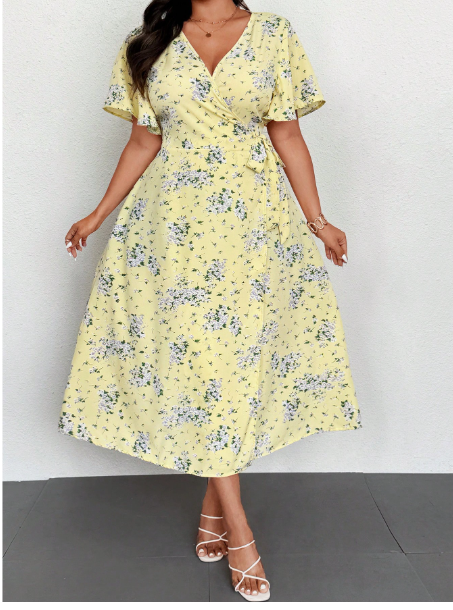 Women Solid Color Simple Plus Size Dress Maxi Women Outfit Carousel 2