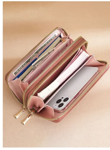 Fashionable Clutch Handbag Mobile Phone Bag Double Layer ZipperFashionable Clutch Handbag Mobile Phone Bag Double Layer Zipper Carousel 2
