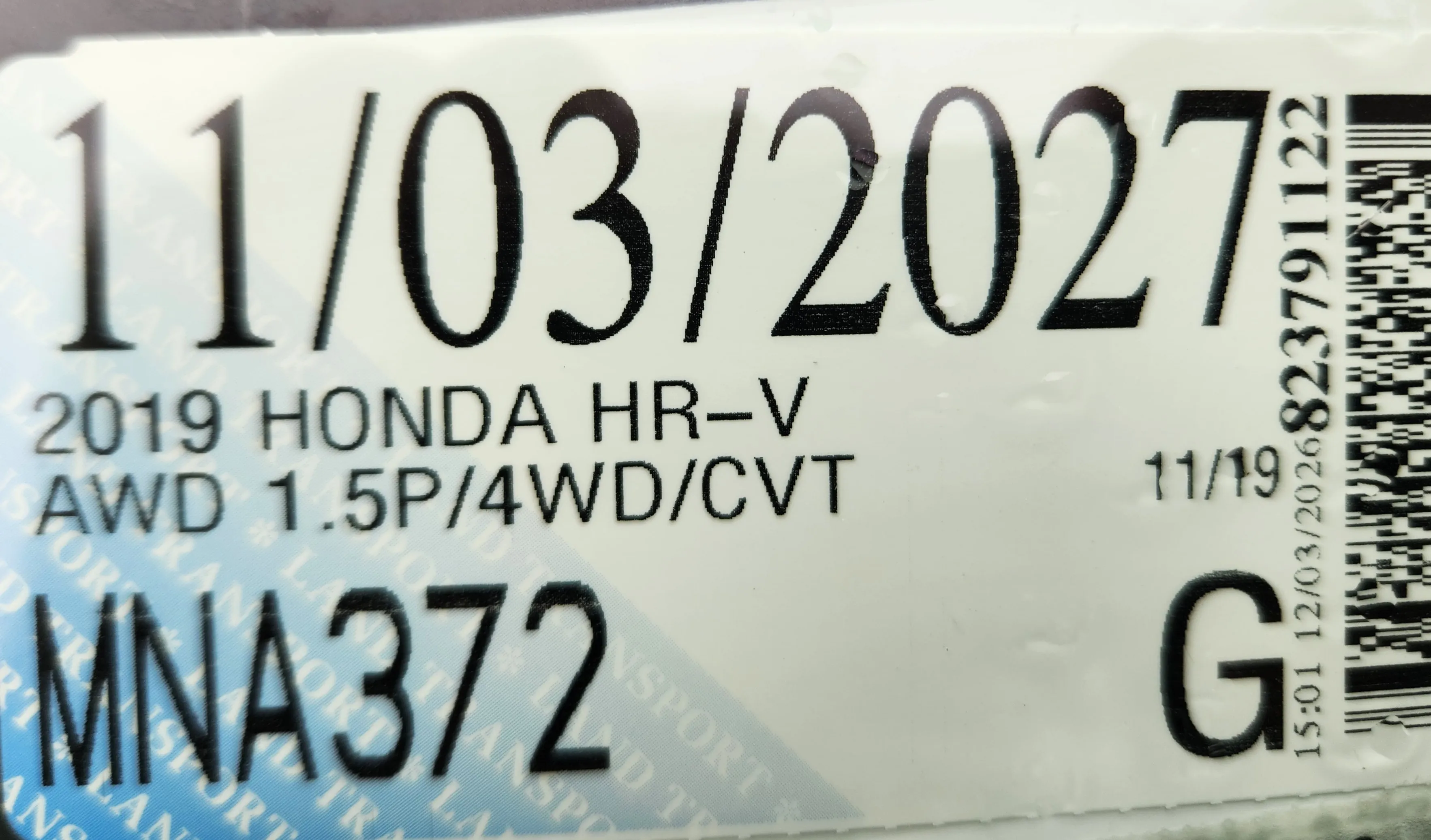 2019 Honda HR-V 1.5 AWD Low kms Carousel 7