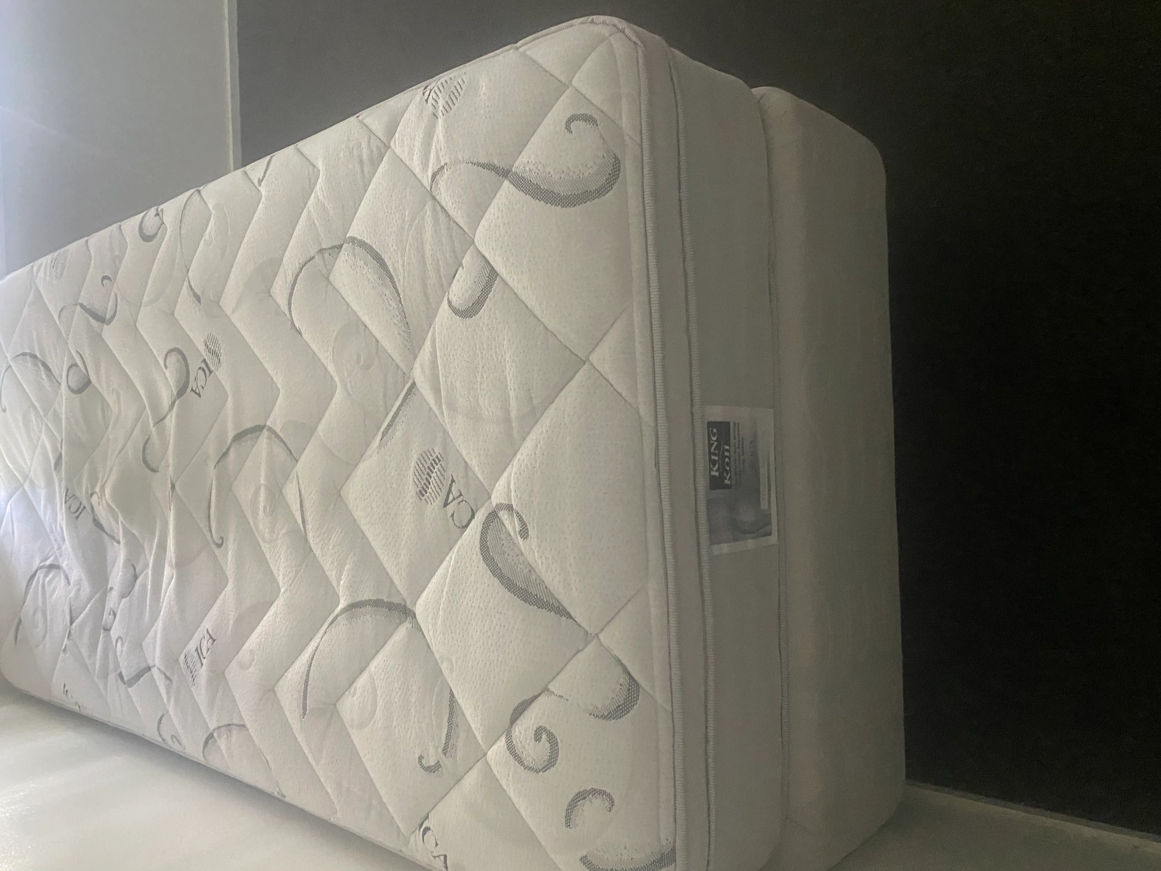 King single bed with base and mattress