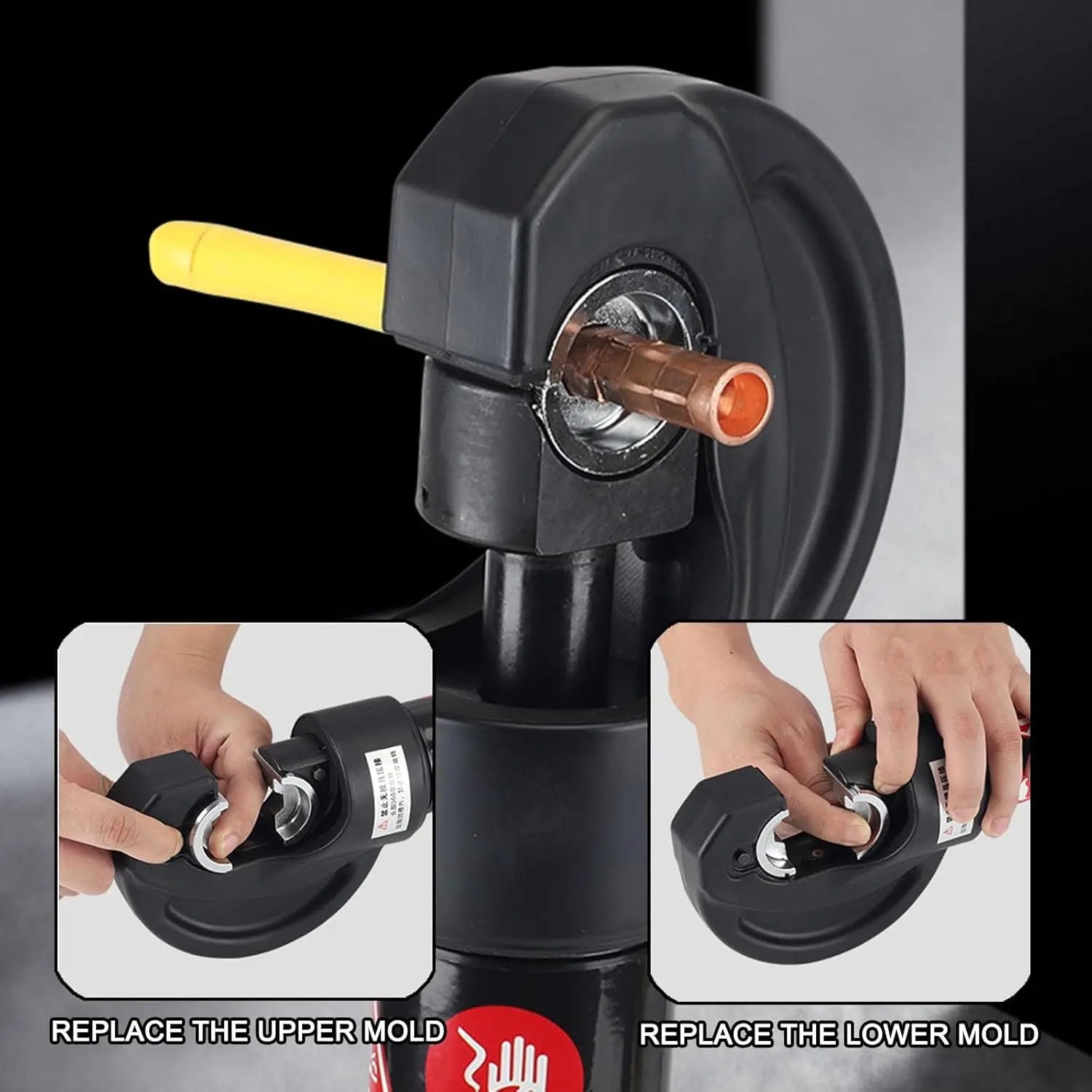Electric Hydraulic Crimping Tool Kit | 12 Dies | 6T & 12T Models | 6AWG–800MCM Carousel 4