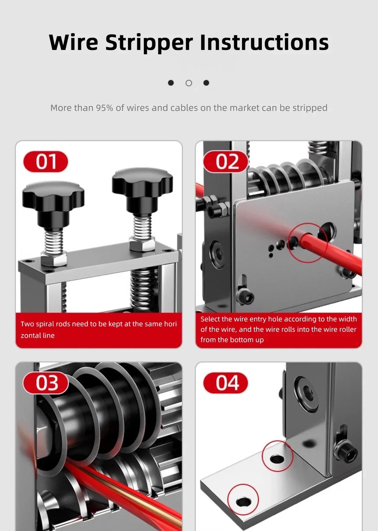 Electric Wire Stripper Machine | 60W 5-Channel Automatic Cable Stripping | 1-22mm Carousel 15