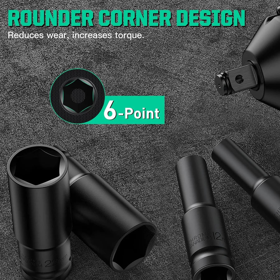 1/2" Drive Impact Socket Set | 10, 15 & 20 Piece CR-V Metric Sets Carousel 2