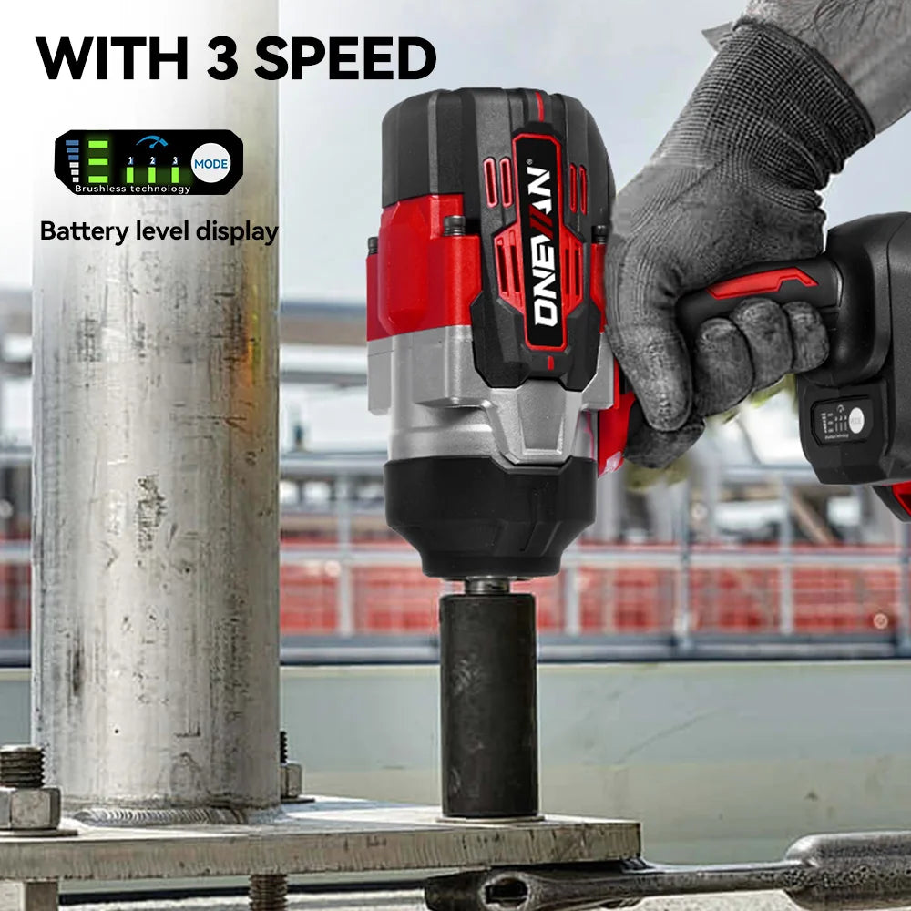ONEVAN 2800Nm Brushless Impact Wrench | Tool Only | 18V/21V Compatible | 1/2" Drive | LED Light Carousel 4