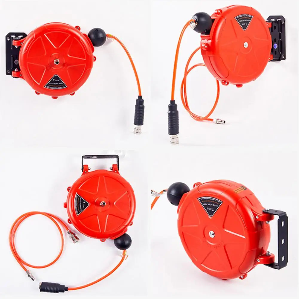10M Auto-Rewind Air Hose Reel – Wall Mounted with Swivel Bracket & Quick Coupler Carousel 12