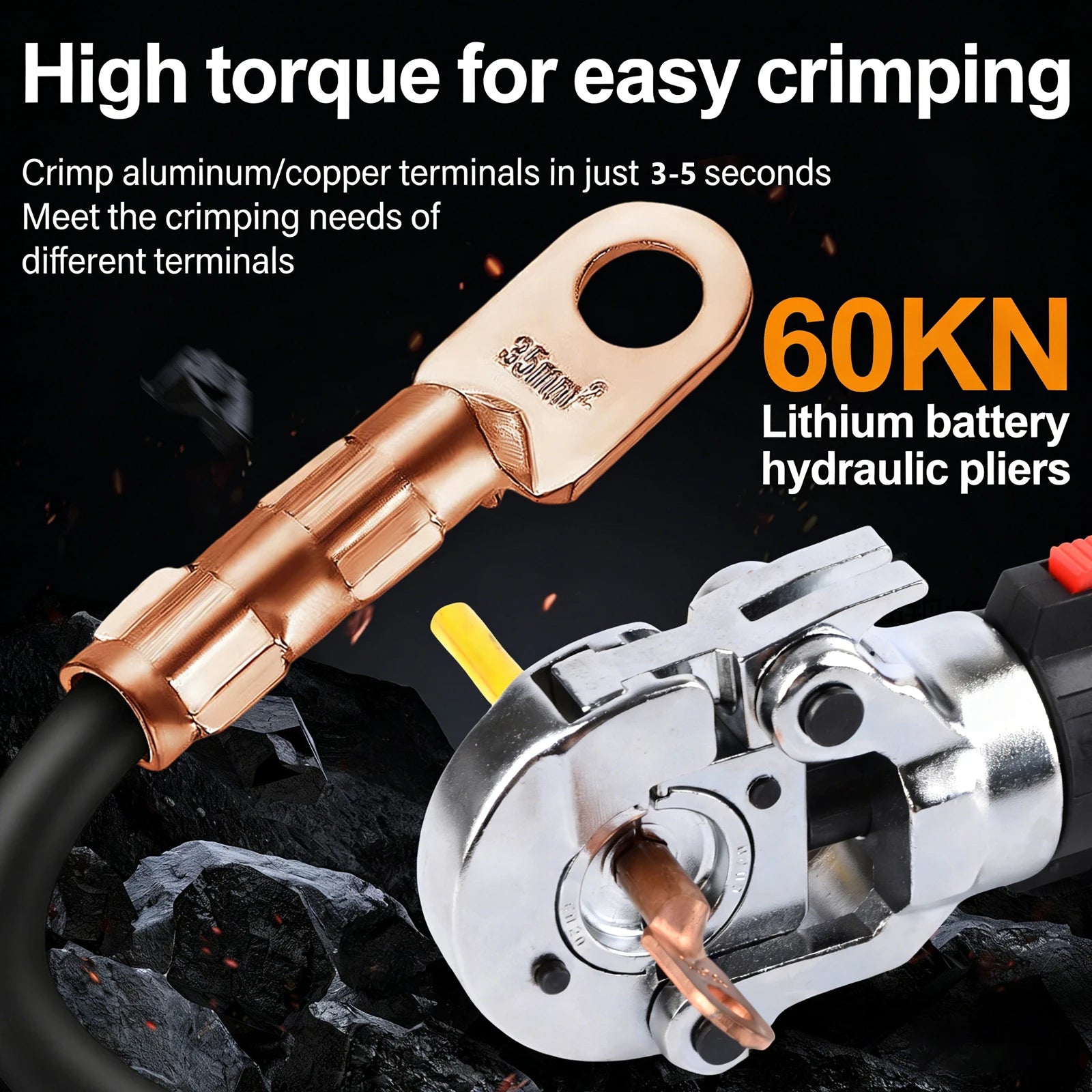 Electric Hydraulic Crimping Tool Kit | 12 Dies | 6T & 12T Models | 6AWG–800MCM Carousel 2