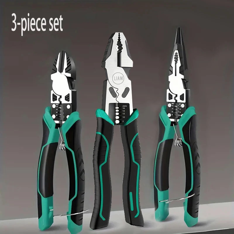 XMSJ Heavy Duty Wire Cutters & Pliers – Diagonal, Needle-Nose & Combination, Singles or 3-Piece Set Carousel 11