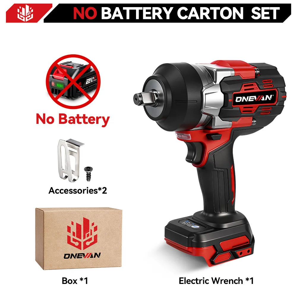 ONEVAN 2800Nm Brushless Impact Wrench | Tool Only | 18V/21V Compatible | 1/2" Drive | LED Light Carousel 10