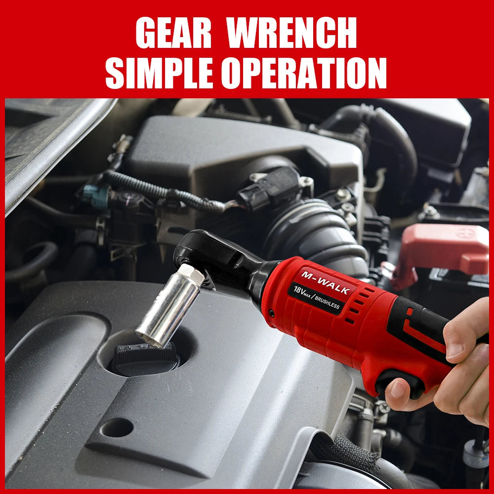M-WALK 18V Cordless Brushless Ratchet Wrench – Right Angle, 80Nm, 1/2" & 3/8" Drive Carousel 1