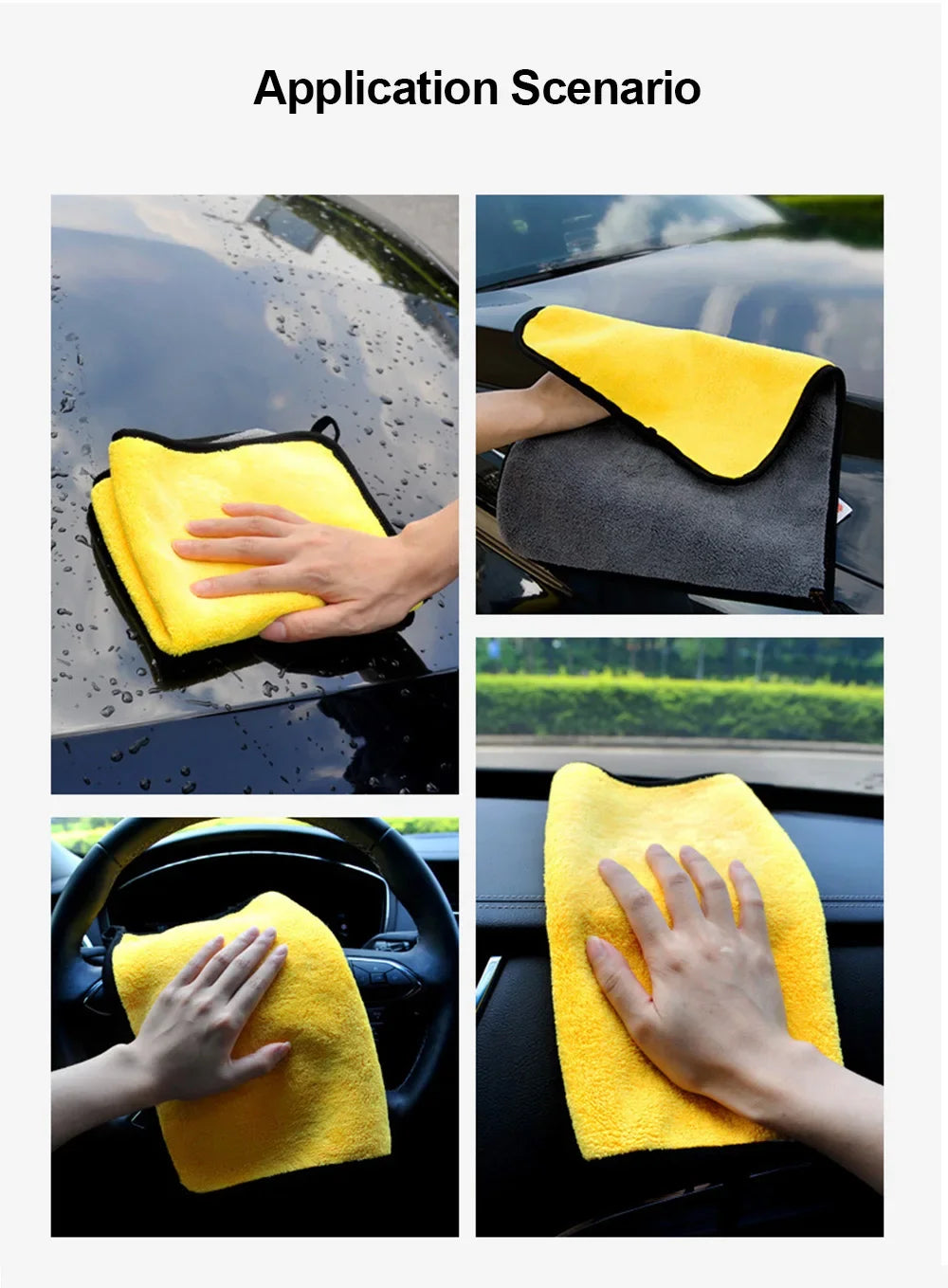 Microfibre Car Wash Towels | Multi-Pack | 30x30, 30x40 & 30x60cm | Scratch-Free Cleaning Cloth Carousel 6