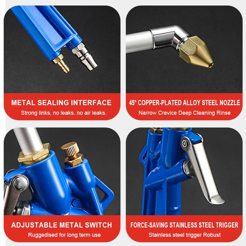 Pneumatic Cleaning & Spray Gun – High-Pressure Air & Water Dual-Purpose with Adjustable Nozzle Carousel 4