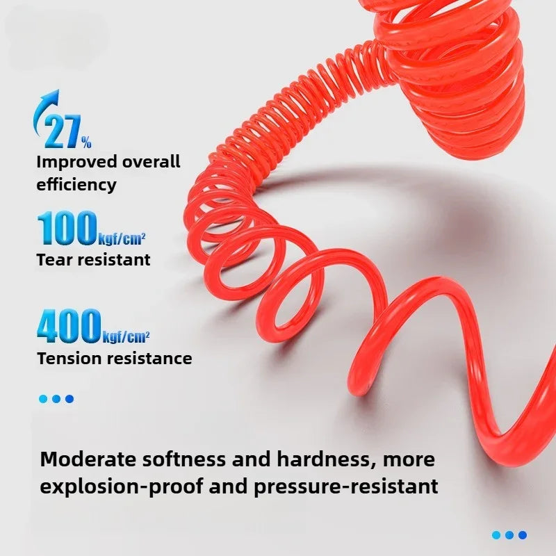 PU Spring Spiral Air Hose with Fittings – 6/9/12/15M Flexible Pneumatic Compressor Hose Carousel 11