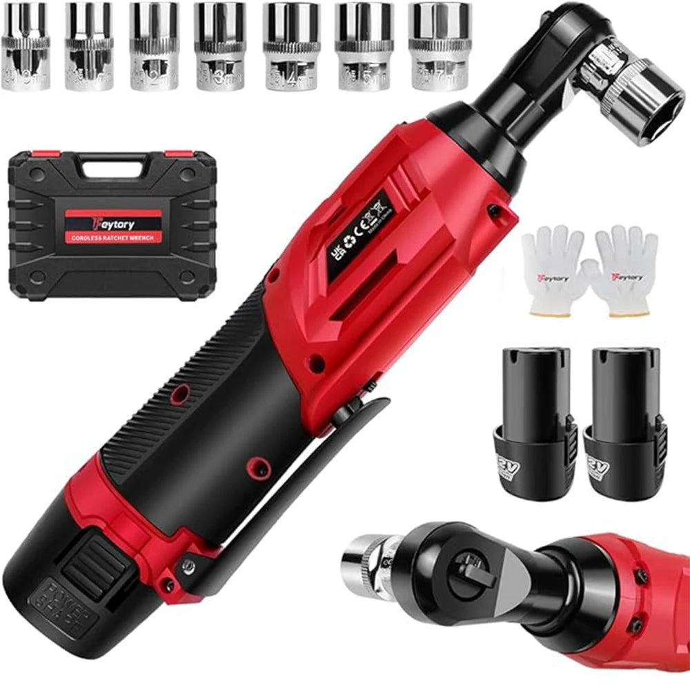 12V Cordless Ratchet Wrench | 3/8" Drive | 2x 1500mAh Batteries & 7 Sockets Included Carousel 10