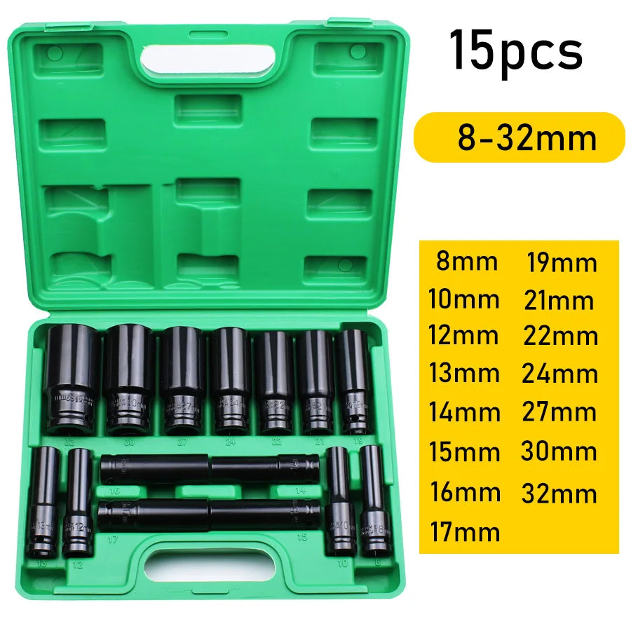 1/2" Drive Impact Socket Set | 10, 15 & 20 Piece CR-V Metric Sets Carousel 8