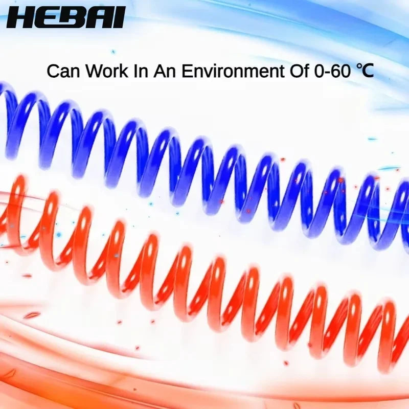 PU Spring Spiral Air Hose with Fittings – 6/9/12/15M Flexible Pneumatic Compressor Hose Carousel 9