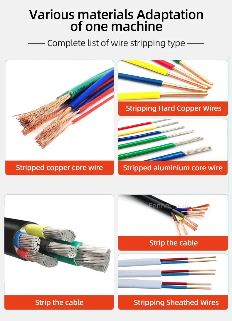 Electric Wire Stripper Machine | 60W 5-Channel Automatic Cable Stripping | 1-22mm Carousel 8