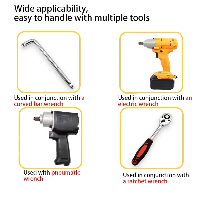 1/2" Drive Hex Impact Bit Socket Set | Cr-Mo Steel | 8pc (H5-H19) or 10pc (H5-H19) | Pneumatic & Battery Tools Carousel 8
