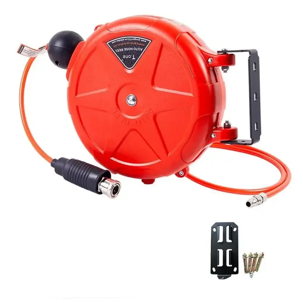 10M Auto-Rewind Air Hose Reel – Wall Mounted with Swivel Bracket & Quick Coupler Carousel 16