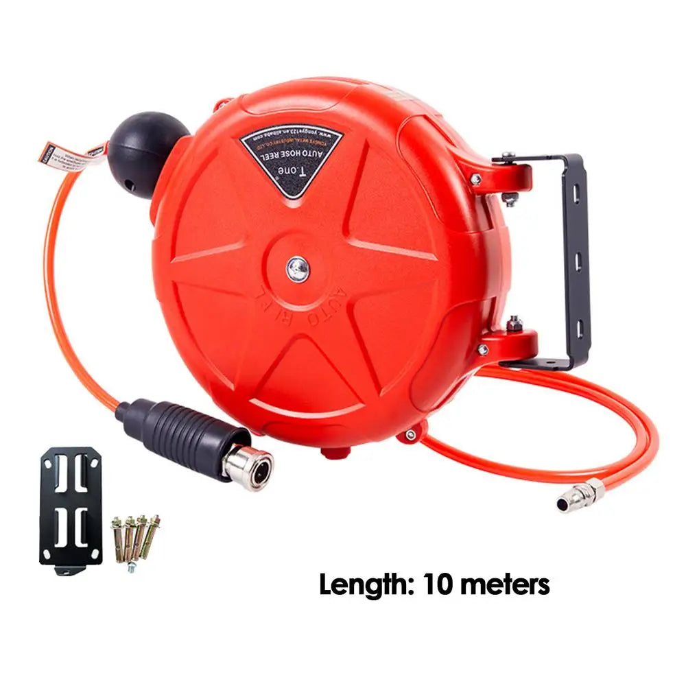 10M Auto-Rewind Air Hose Reel – Wall Mounted with Swivel Bracket & Quick Coupler Carousel 14