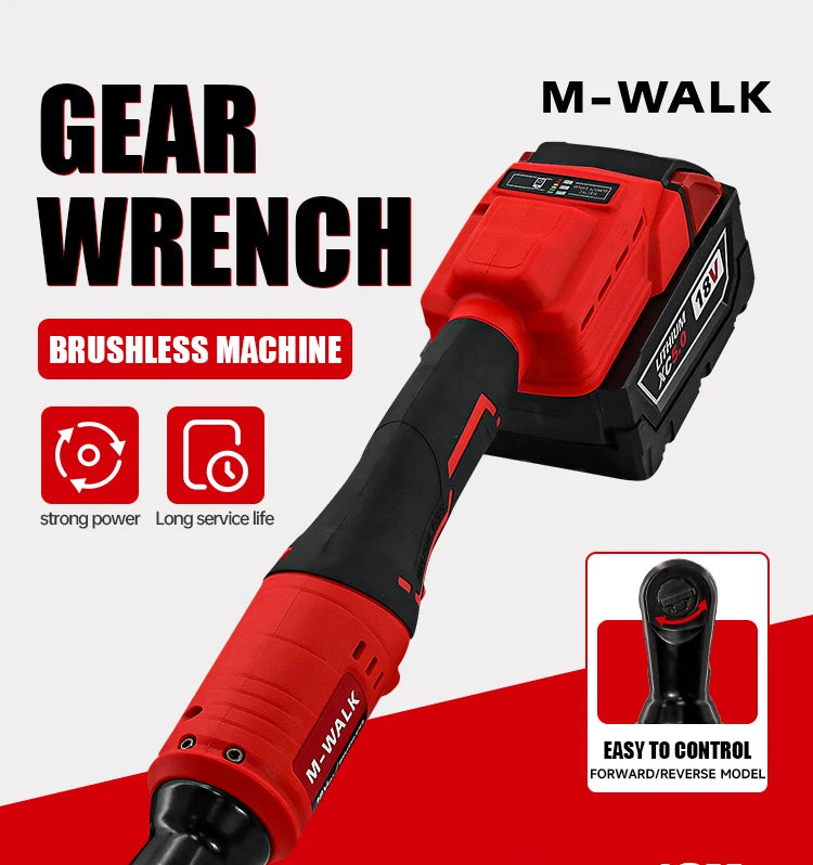 M-WALK 18V Cordless Brushless Ratchet Wrench – Right Angle, 80Nm, 1/2" & 3/8" Drive Carousel 7