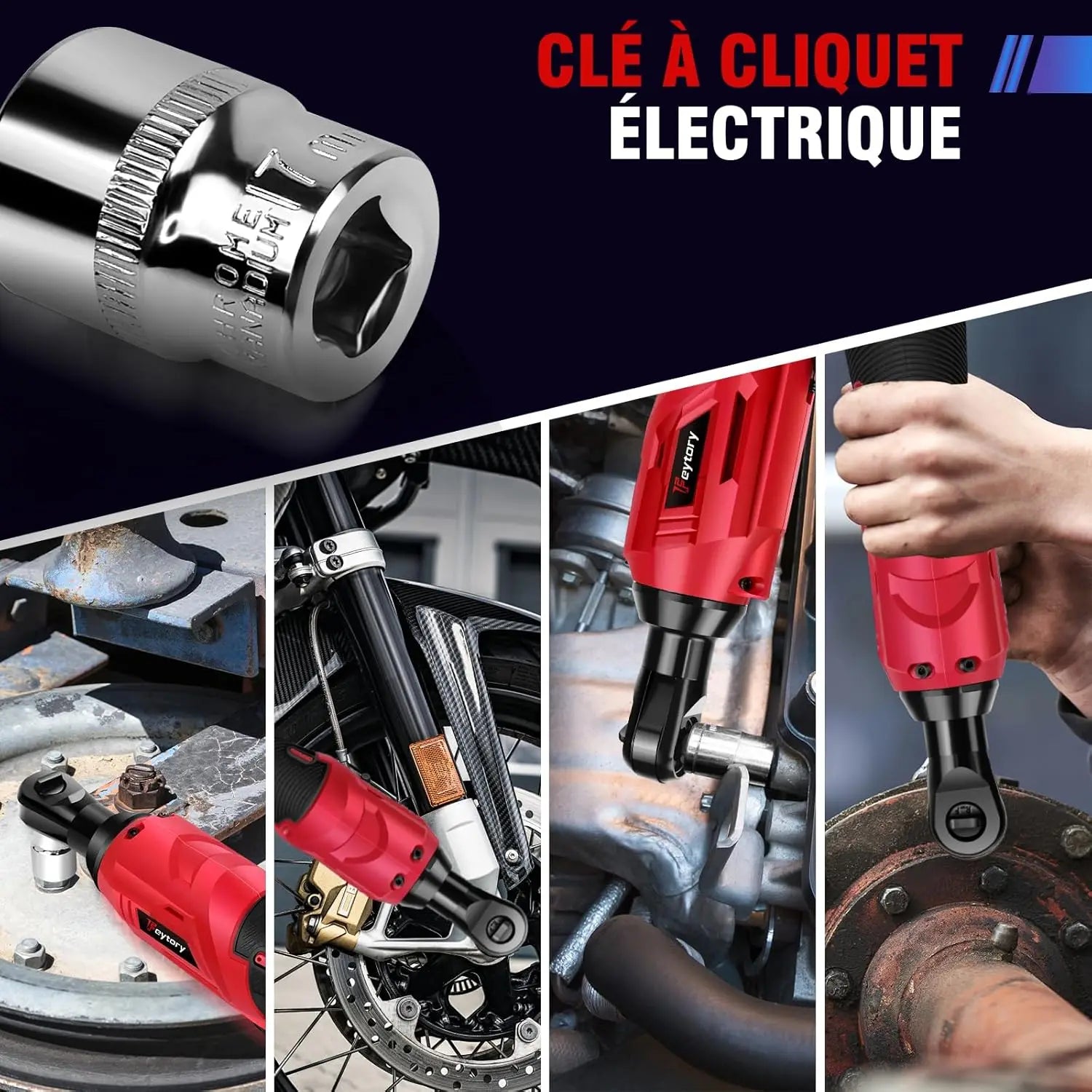 12V Cordless Ratchet Wrench | 3/8" Drive | 2x 1500mAh Batteries & 7 Sockets Included Carousel 9