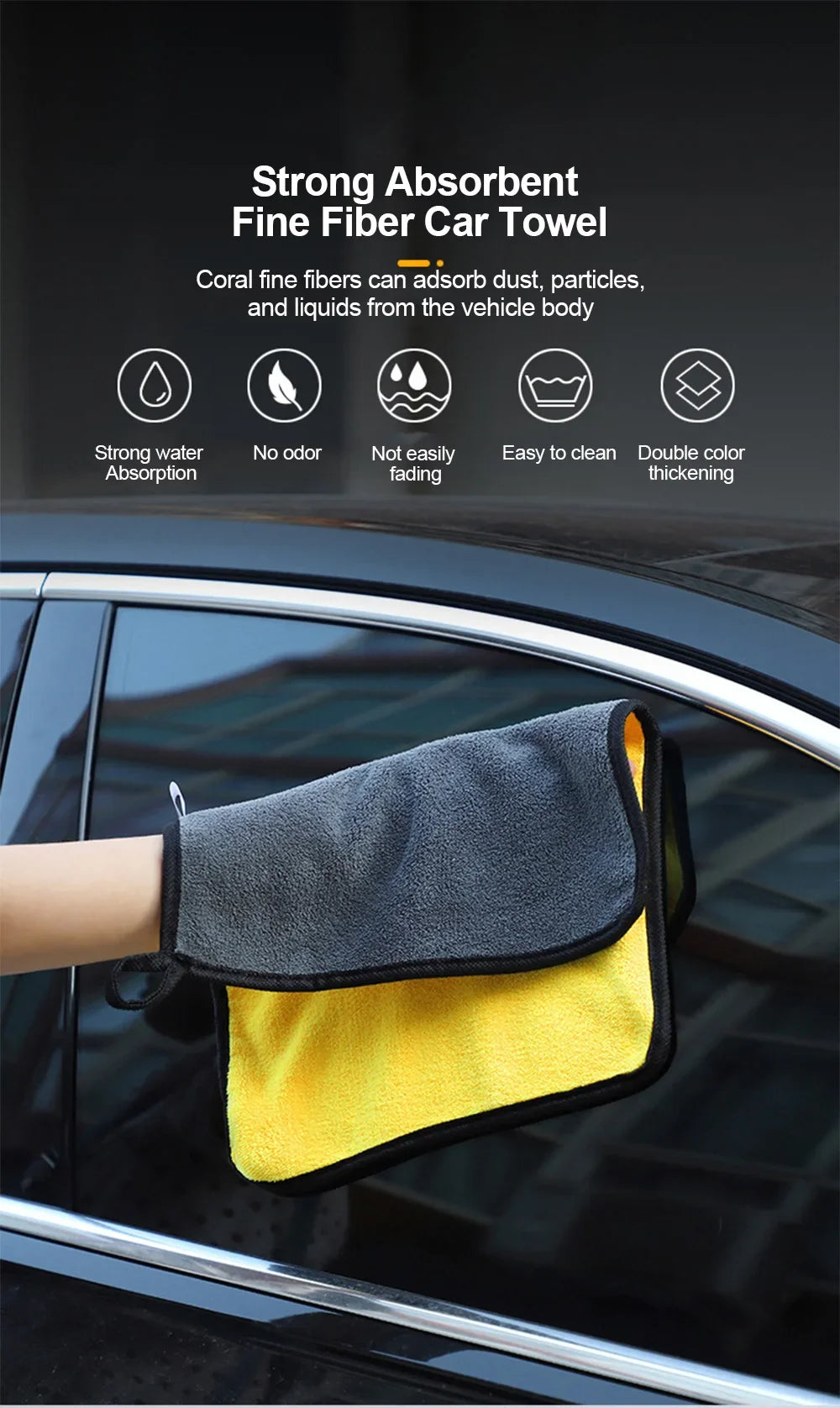 Microfibre Car Wash Towels | Multi-Pack | 30x30, 30x40 & 30x60cm | Scratch-Free Cleaning Cloth Carousel 10