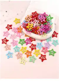 20pcs/Pack Colorful Star Shape Hair Clips, Cute Hair Accessories For Baby & Kids